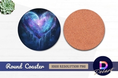 Cosmic heart nebula with icicles Round Coaster PNG Product Image 1