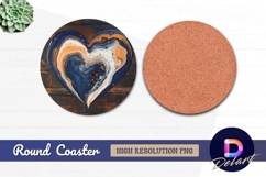 Abstract heart shaped Round Coaster PNG Product Image 1
