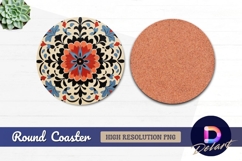 Floral ornament Round Coaster PNG Product Image 1