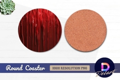 Red dripping paint texture Round Coaster PNG Product Image 1