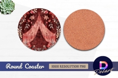 Floral tent Round Coaster PNG Product Image 1
