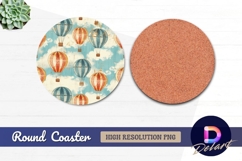 Hot air balloons sky Round Coaster PNG Product Image 1