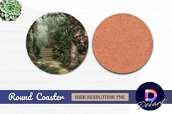 Secret garden path Round Coaster PNG Product Image 1