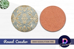 Ornate floral Round Coaster PNG Product Image 1