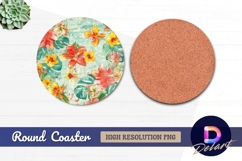Tropical flower Round Coaster PNG Product Image 1