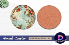 Apples on branches Round Coaster PNG Product Image 1