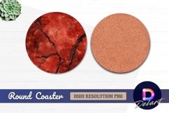 Red marble Round Coaster PNG Product Image 1