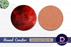 Red smoke circle round coaster png Product Image 1