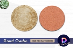Gold decorative mandala round coaster png Product Image 1