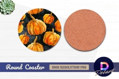 Watercolor pumpkins for round coaster png Product Image 1