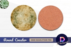Aged circular parchment Round Coaster PNG Product Image 1