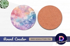 Pastel cloudy sky Round Coaster PNG Product Image 1