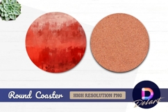 Abstract red Round Coaster PNG Product Image 1