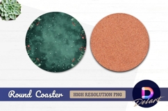 Round christmas festive watercolor Round Coaster PNG Product Image 1