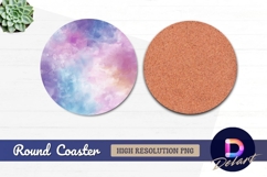 Watercolor pastel Round Coaster PNG Product Image 1