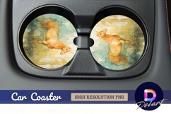 Watercolor unicorn Round Car Coaster PNG Product Image 1