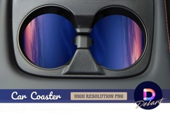 Night sky sunset Round Car Coaster PNG Product Image 1