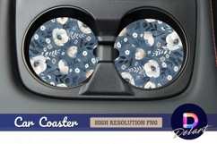Floral Round Car Coaster PNG Product Image 1