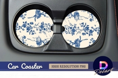 Ballerinas and blue roses Round Car Coaster PNG Product Image 1