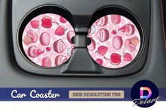 Pink dessert Round Car Coaster PNG Product Image 1