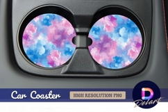 Pink and blue cloud Round Car Coaster PNG Product Image 1
