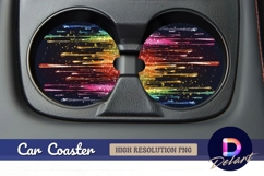 Rainbow paint drips Round Car Coaster PNG Product Image 1