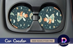 Cute fairy in starry Round Car Coaster PNG Product Image 1