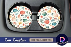 Watercolor easter pattern Round Car Coaster PNG Product Image 1