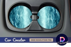 Watercolor ocean Round Car Coaster PNG Product Image 1