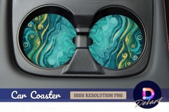 Abstract ocean Round Car Coaster PNG Product Image 1