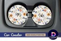 Elegant floral pattern for Round Car Coaster PNG Product Image 1