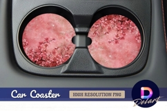 Pink cherry blossoms Round Car Coaster PNG Product Image 1