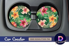 Hibiscus floral Round Car Coaster PNG Product Image 1