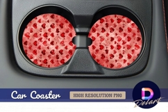Red hearts Round Car Coaster PNG Product Image 1