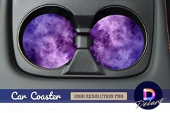 Purple smoke swirls Round Car Coaster PNG Product Image 1