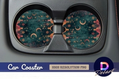 Crescent moon stars Round Car Coaster PNG Product Image 1