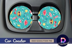 Beach pool theme Round Car Coaster PNG Product Image 1