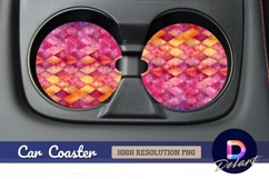 Abstract diamond Round Car Coaster PNG Product Image 1