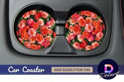 Red and pink roses Round Car Coaster PNG Product Image 1