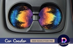 Forest night sky Round Car Coaster PNG Product Image 1