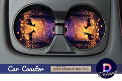 Deer in magical forest Round Car Coaster PNG Product Image 1