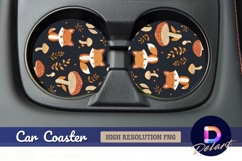 Fox mushroom Round Car Coaster PNG Product Image 1