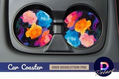 Colorful floral arrangement Round Car Coaster PNG Product Image 1