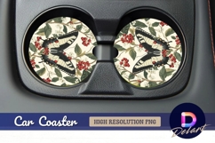 Butterfly botanical illustration Round Car Coaster PNG Product Image 1