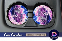 Watercolor purple classic Round Car Coaster PNG Product Image 1