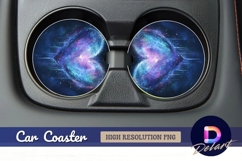 Galaxy heart Round Car Coaster PNG Product Image 1
