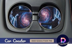 Lighthouse galaxy coastal Round Car Coaster PNG Product Image 1