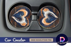 Abstract heart artwork Round Car Coaster PNG Product Image 1