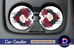 Gothic floral heart for Round Car Coaster PNG Product Image 1