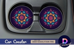 Ornate round car coaster mandala Round Car Coaster PNG Product Image 1